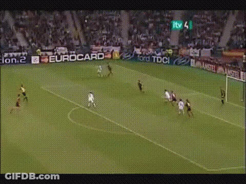 A Soccer Game Is Being Played On A Field With Eurocard Advertisements On The Side GIF