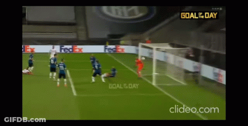 A Soccer Game Is Being Played On A Field With Fedex Advertisements In The Background GIF