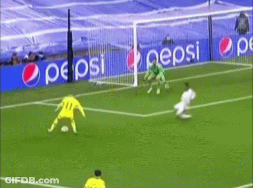 A Soccer Game Is Being Played On A Field With Pepsi Ads In The Background GIF