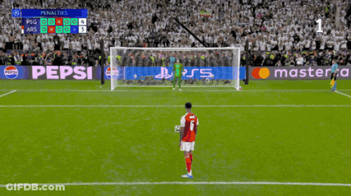 A Soccer Game Is Being Played On A Field With Pepsi And Mastercard Ads GIF