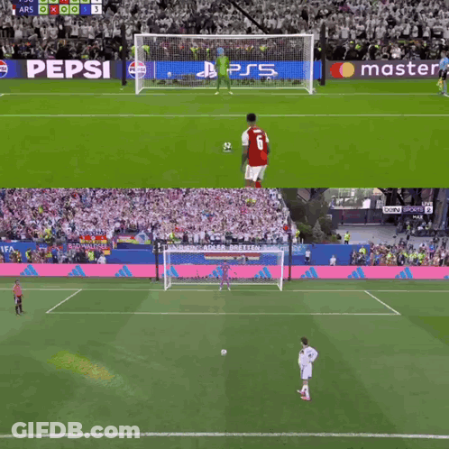 A Soccer Game Is Being Played On A Playstation 5 GIF