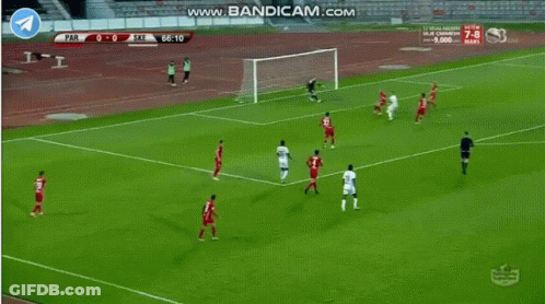 A Soccer Game Is Being Played On A Screen That Says Bandicam.com GIF