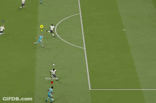 A Soccer Game Is Being Played With A Player Named Ginja Turtle In The Middle GIF