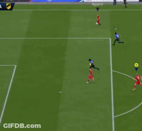 A Soccer Game Is Being Played With A Player Named Goon Xl In The Middle Of The Field GIF