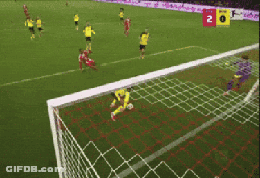 A Soccer Game Is Being Played With A Score Of 2-0 GIF