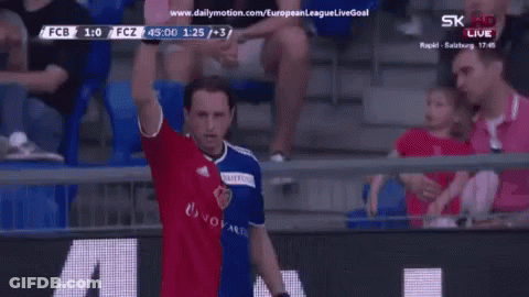 A Soccer Game Is Being Played With Advertisements For Maurice Lacroix On The Sidelines GIF