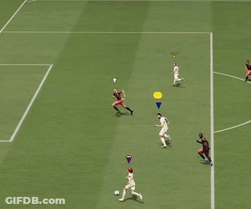A Soccer Game Is Being Played With Guns N ' A Buns In The Corner GIF
