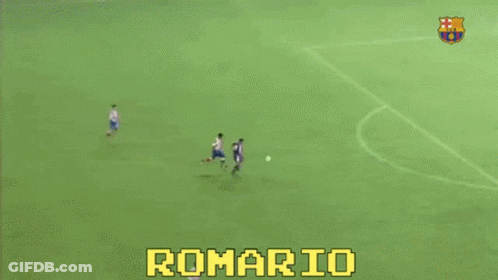 A Soccer Game Is Being Played With The Name Romario On The Bottom GIF