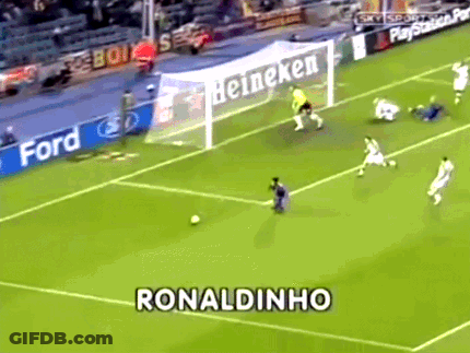 A Soccer Game Is Being Played With The Name Ronaldinho At The Top GIF