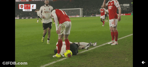 A Soccer Game Is Being Played With The Score 0-0 GIF