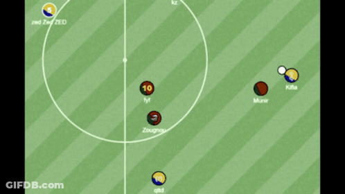 A Soccer Game Is Being Played With The Words Blue Score At The Top GIF