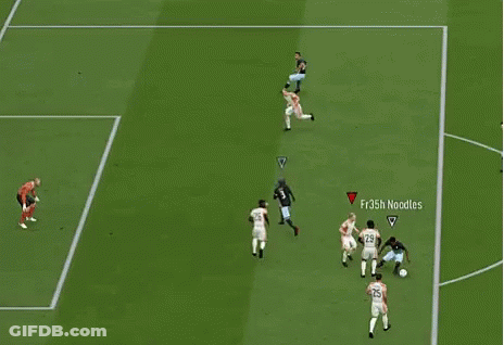 A Soccer Game Is Being Played With The Words What A Save On The Top GIF