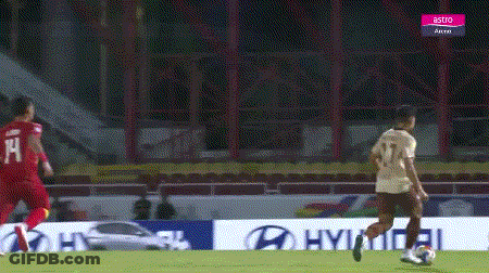 A Soccer Game Is Being Shown On Astro Jrm GIF