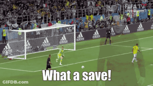 A Soccer Game With The Words What A Save On The Bottom Right GIF