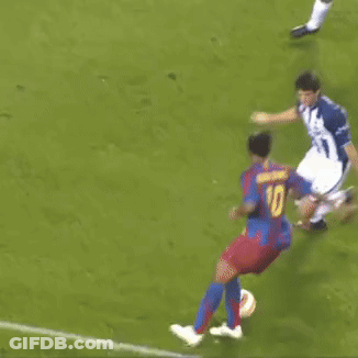 A Soccer Goal With A Sign Behind It That Says ' Wanda ' On It GIF