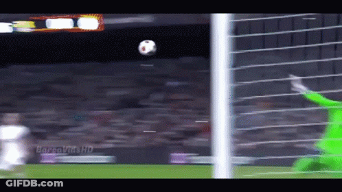 A Soccer Goalie Catches A Soccer Ball In Front Of A Scoreboard That Says Baronvids Hd GIF