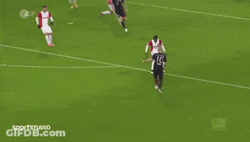 A Soccer Goalie Is Kneeling On The Field In Front Of A Sign That Says " Von Segmu " GIF