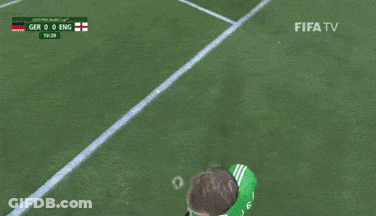 A Soccer Goalie Stands In Front Of A Wall That Says Fifa GIF