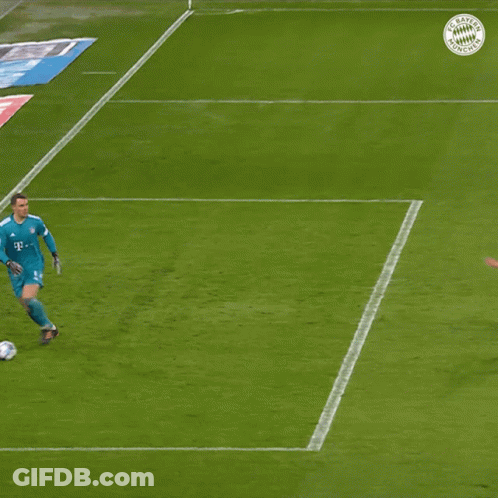 A Soccer Goalie With The Number 3 On His Jersey Stands On The Field GIF