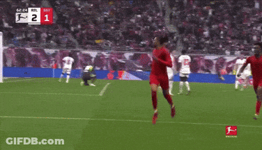 A Soccer Player Celebrates A Goal During A Game GIF