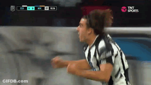 A Soccer Player Celebrates A Goal During A Game With Tnt Sports GIF