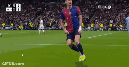 A Soccer Player Celebrates A Goal During A Laliga Match GIF