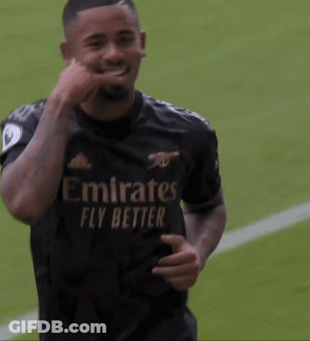 A Soccer Player In A Black Emirates Fly Better Jersey GIF