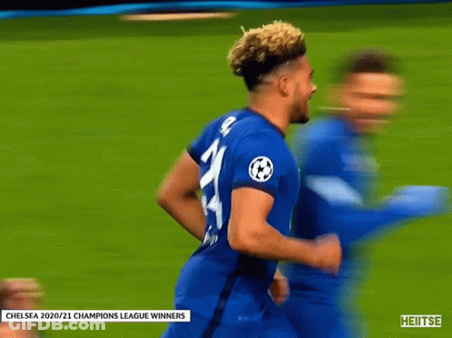 A Soccer Player In A Blue Jersey With The Number 24 On It GIF