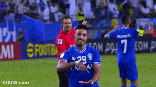 A Soccer Player In A Blue Jersey With The Number 29 On It GIF