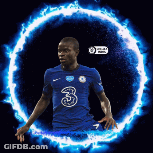 A Soccer Player In A Blue Jersey With The Number 3 On It GIF