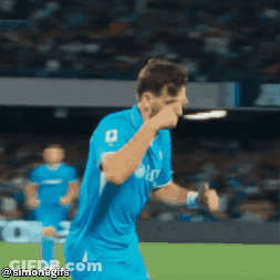 A Soccer Player In A Blue Jersey With The Number 8 On It GIF