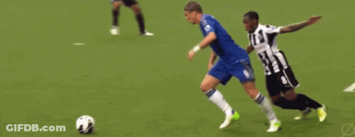 A Soccer Player In A Blue Jersey With The Number 9 On It GIF