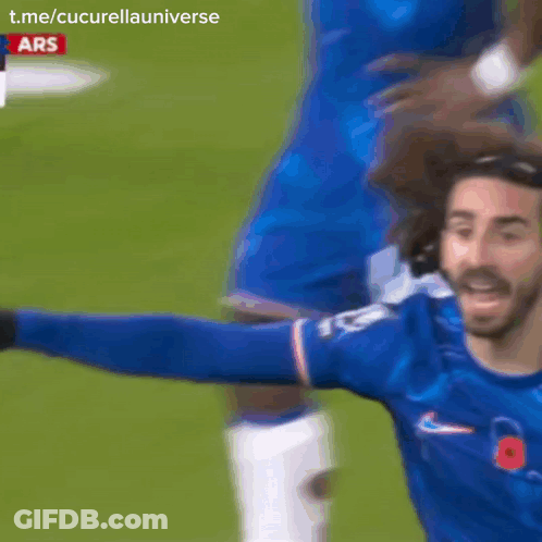 A Soccer Player In A Blue Jersey With The Word Ars On The Bottom Right GIF