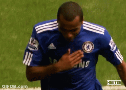 A Soccer Player In A Blue Samsung Jersey GIF