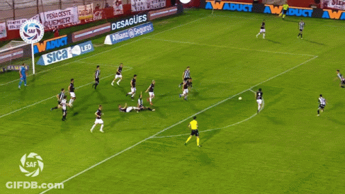 A Soccer Player In A Green Shirt With The Word La Nueva On The Bottom Right GIF