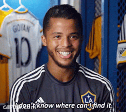 A Soccer Player In A Locker Room Says " I Don 'T Know Where Can I Find It " GIF