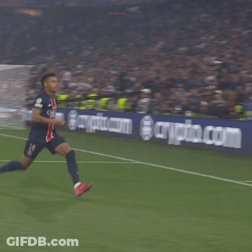 A Soccer Player In A Qatar Airlines Jersey GIF