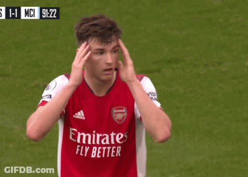 A Soccer Player In A Red Emirates Fly Better Jersey GIF