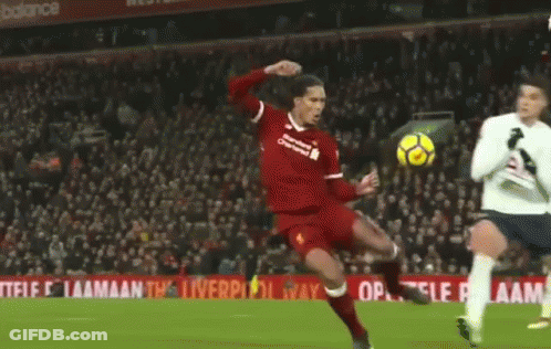 A Soccer Player In A Red Jersey With Liverpool On It GIF