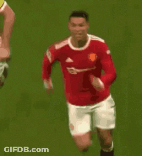 A Soccer Player In A Red Jersey With The Letter B On The Front GIF
