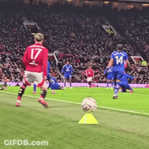 A Soccer Player In A Red Jersey With The Number 17 On The Back GIF