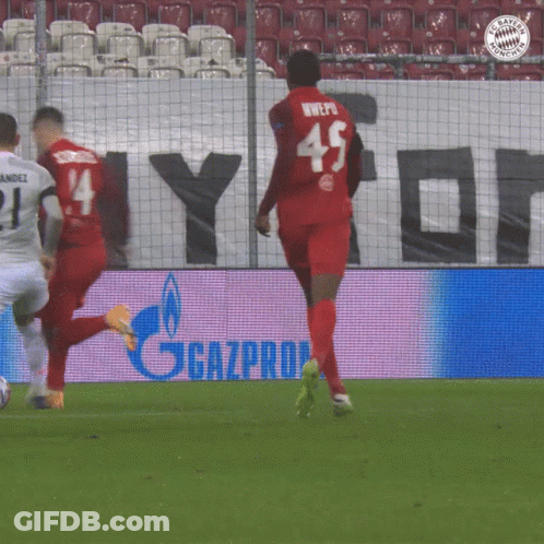 A Soccer Player In A Red Jersey With The Number 45 On It GIF
