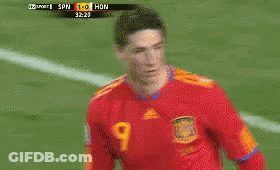 A Soccer Player In A Red Jersey With The Number 9 On It GIF
