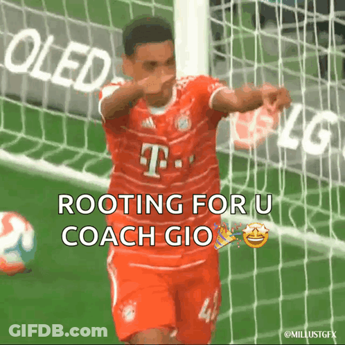 A Soccer Player In A T-Mobile Jersey Is Rooting For A Coach Gio GIF