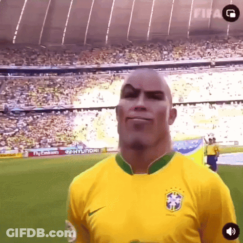 A Soccer Player In A Yellow Jersey With The Word Hyundai On The Front GIF