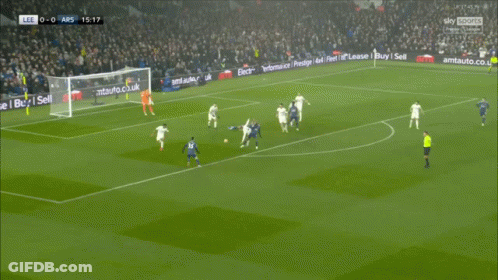 A Soccer Player Is Celebrating A Goal During A Match On Sky Sports GIF