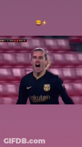A Soccer Player Is Celebrating A Goal On The Field With A Lightning Bolt Above Him GIF