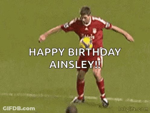 A Soccer Player Is Falling On The Field And Says Happy Birthday Aisley GIF