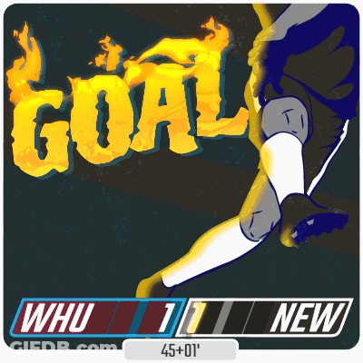 A Soccer Player Is Kicking A Ball With The Word Goal In Flames GIF