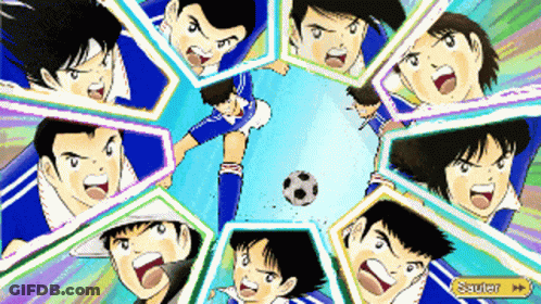 A Soccer Player Is Kicking A Soccer Ball Surrounded By Other Soccer Players With A Timer Displayed GIF